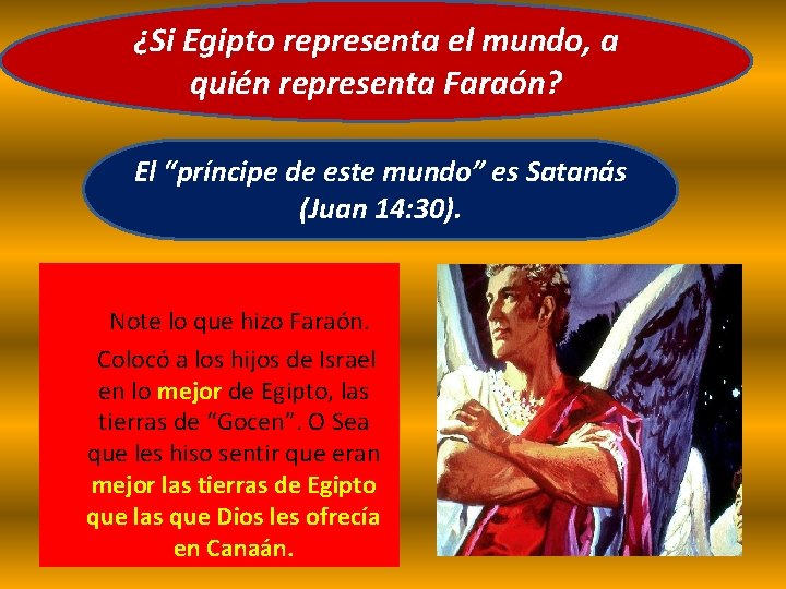 ¿Si Egipto representa el mundo, a quién representa Faraón? El “príncipe de este mundo”