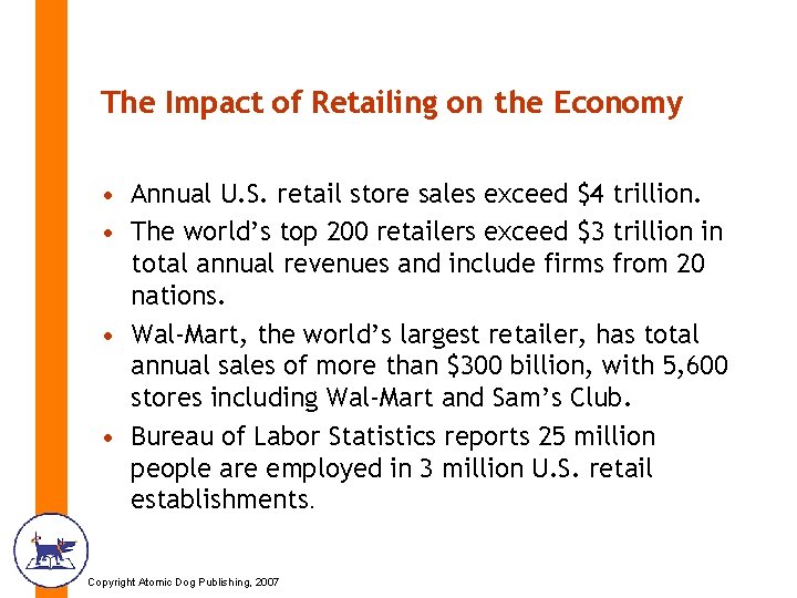 The Impact of Retailing on the Economy • Annual U. S. retail store sales