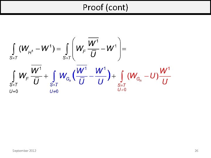 Proof (cont) September 2012 26 