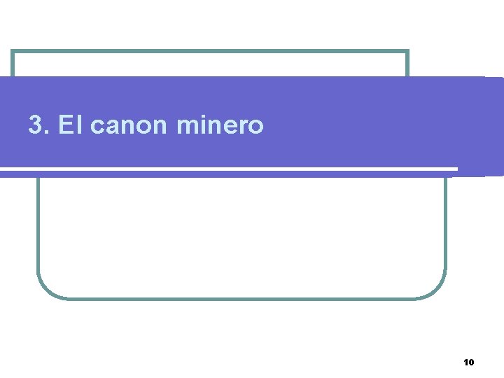 3. El canon minero 10 