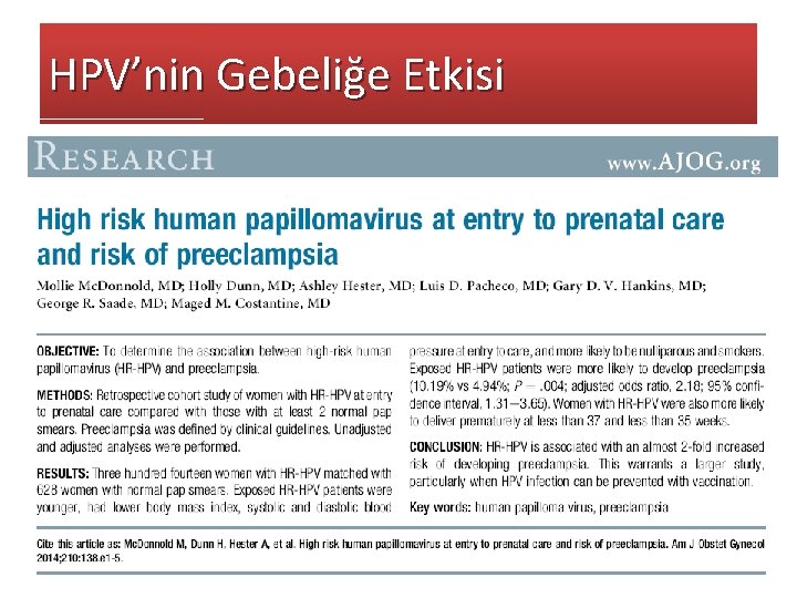 HPV’nin Gebeliğe Etkisi 