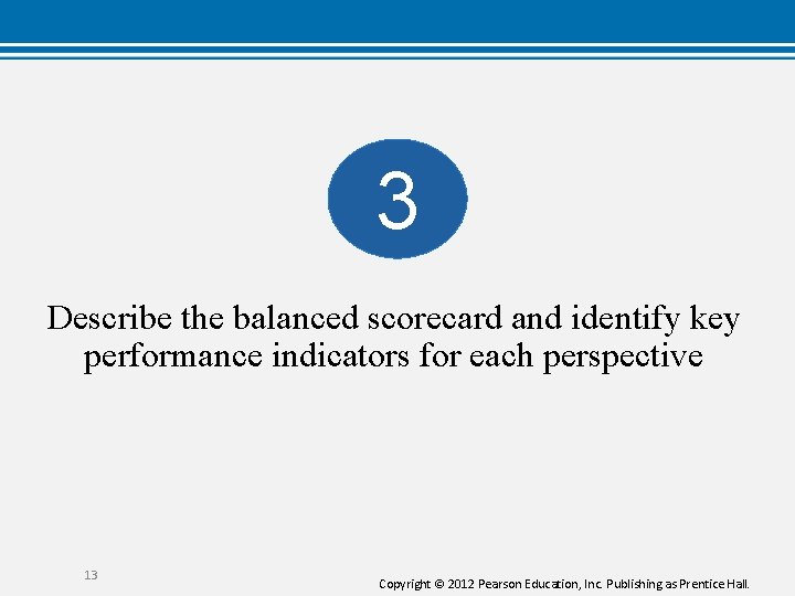 3 Describe the balanced scorecard and identify key performance indicators for each perspective 13