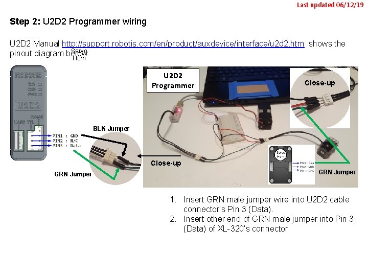 Last updated 06/12/19 Step 2: U 2 D 2 Programmer wiring U 2 D