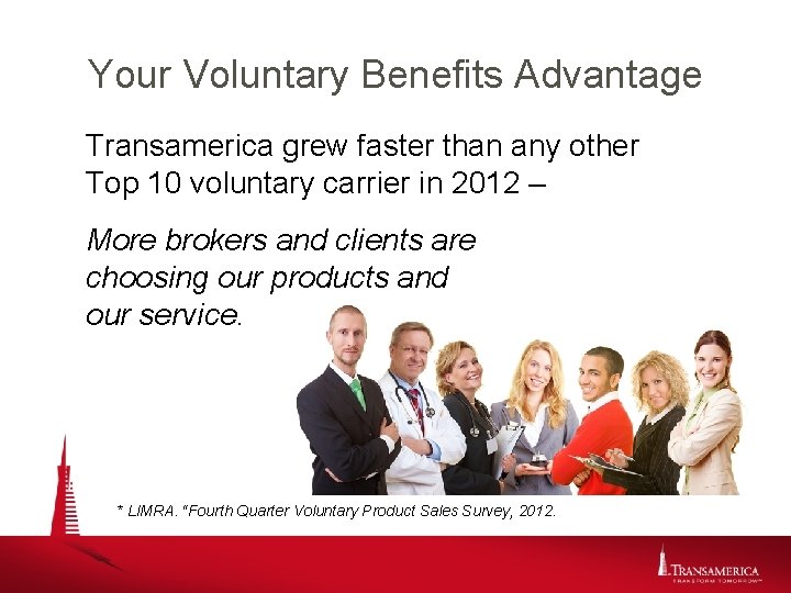 Your Voluntary Benefits Advantage Transamerica grew faster than any other Top 10 voluntary carrier