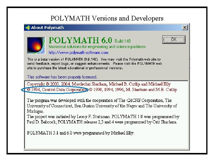 POLYMATH Versions and Developers 