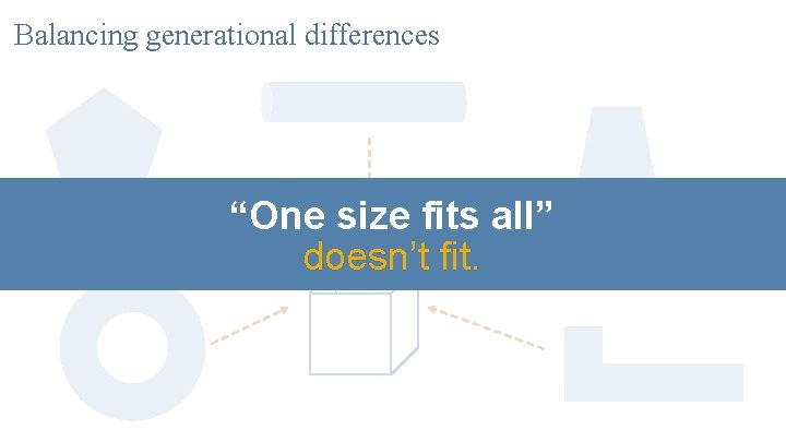 Balancing generational differences Leaders can leverage generational strengths Millennials Gen Xers Boomers Loyal Adaptable