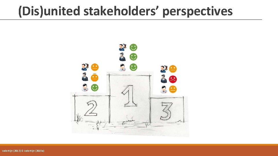 (Dis)united stakeholders’ perspectives Valentijn (2013) & Valentijn (2015 a) 