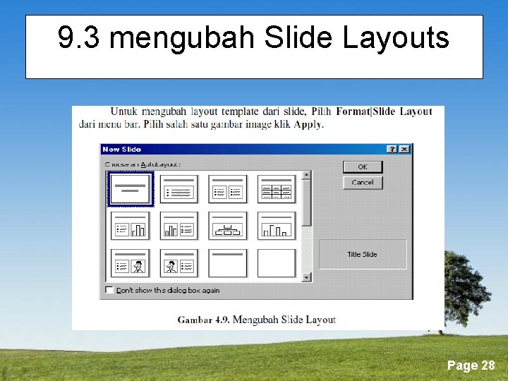 9. 3 mengubah Slide Layouts Powerpoint Templates Page 28 