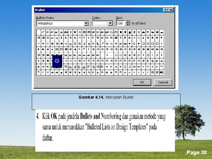 Gambar 4. 14. Merubah Bullet Powerpoint Templates Page 38 