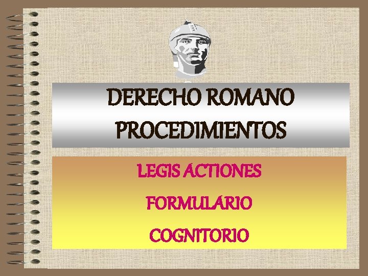 DERECHO ROMANO PROCEDIMIENTOS LEGIS ACTIONES FORMULARIO COGNITORIO 