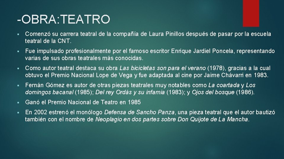 -OBRA: TEATRO § Comenzó su carrera teatral de la compañía de Laura Pinillos después
