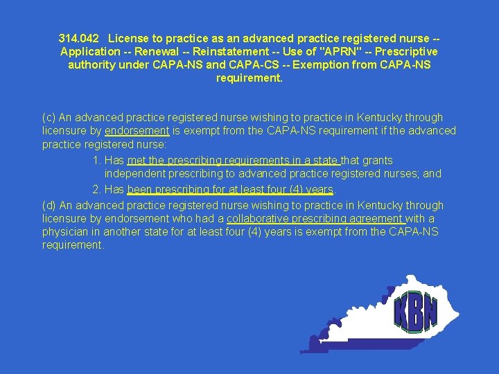 314. 042 License to practice as an advanced practice registered nurse -Application -- Renewal