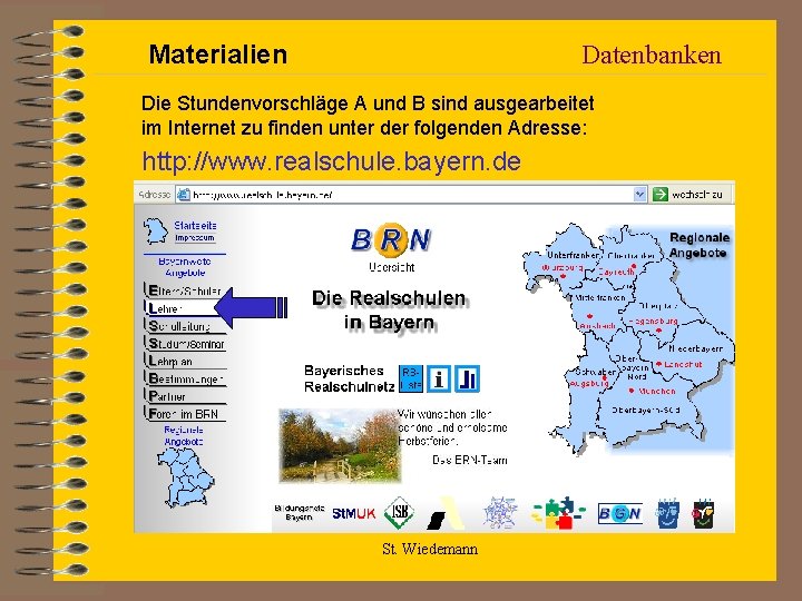 Materialien Datenbanken Die Stundenvorschläge A und B sind ausgearbeitet im Internet zu finden unter