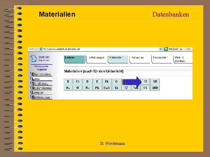 Materialien Datenbanken St. Wiedemann 