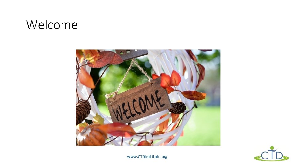 Welcome www. CTDInstitute. org 