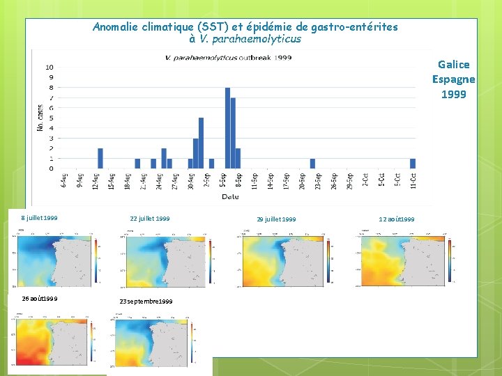 Anomalie climatique (SST) et épidémie de gastro-entérites à V. parahaemolyticus Galice Espagne 1999 8