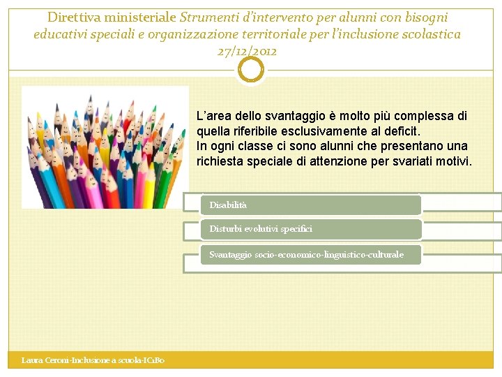 Direttiva ministeriale Strumenti d’intervento per alunni con bisogni educativi speciali e organizzazione territoriale per