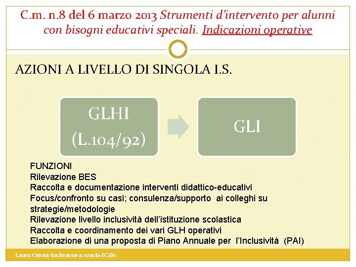 C. m. n. 8 del 6 marzo 2013 Strumenti d’intervento per alunni con bisogni