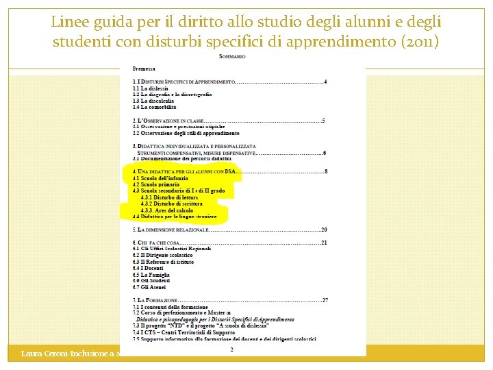 Linee guida per il diritto allo studio degli alunni e degli studenti con disturbi