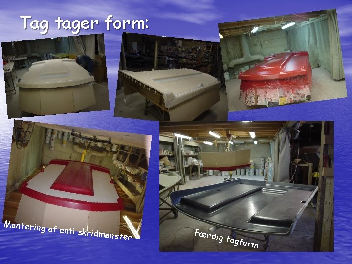 Tag tager form: Montering af anti skr idmønster Færd ig tag form 
