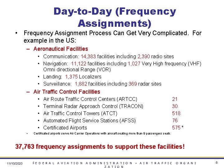 Day-to-Day (Frequency Assignments) • Frequency Assignment Process Can Get Very Complicated. For example in