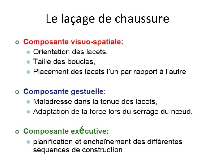 Le laçage de chaussure 