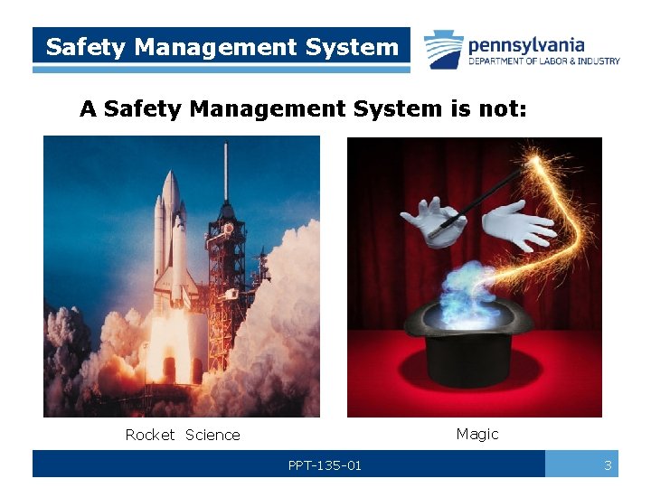 Safety Management System A Safety Management System is not: Magic Rocket Science PPT-135 -01