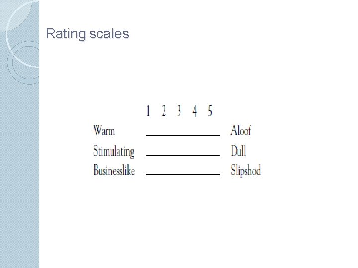 Rating scales 