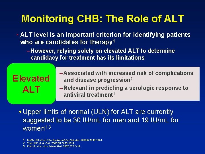 Monitoring CHB: The Role of ALT • ALT level is an important criterion for