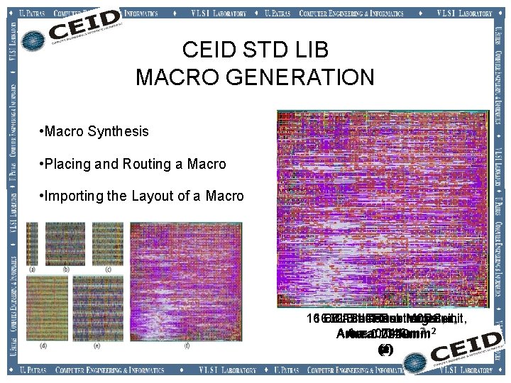 CEID STD LIB MACRO GENERATION • Macro Synthesis • Placing and Routing a Macro CEID STD LIB MACRO GENERATION • Macro Synthesis • Placing and Routing a Macro