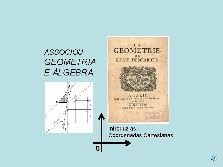 ASSOCIOU GEOMETRIA E ÁLGEBRA Introduz as Coordenadas Cartesianas 0 