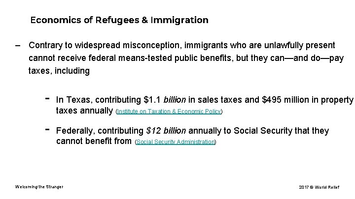 Economics of Refugees & Immigration – Contrary to widespread misconception, immigrants who are unlawfully