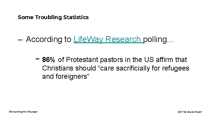 Some Troubling Statistics – According to Life. Way Research polling… - 86% of Protestant