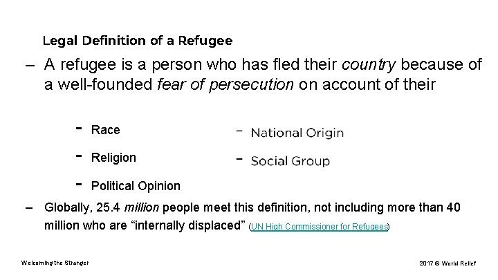 Legal Definition of a Refugee – A refugee is a person who has fled