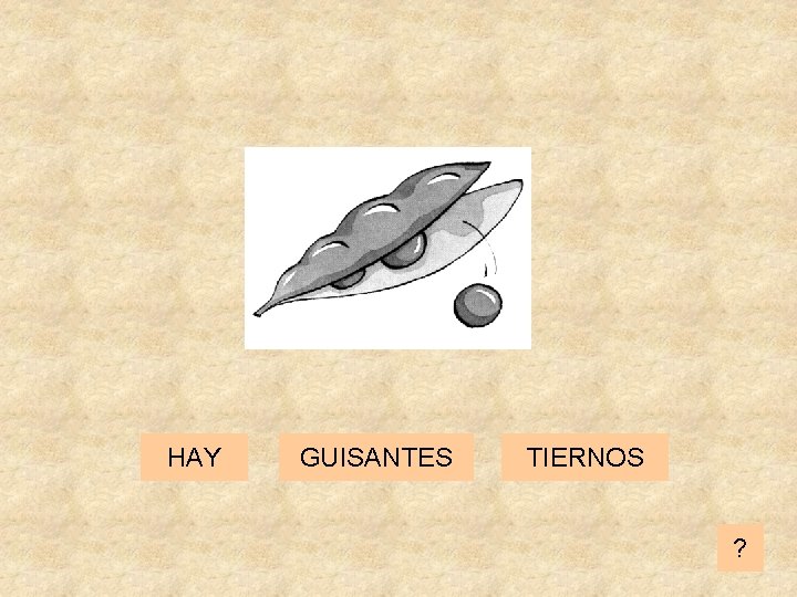 HAY GUISANTES TIERNOS ? 