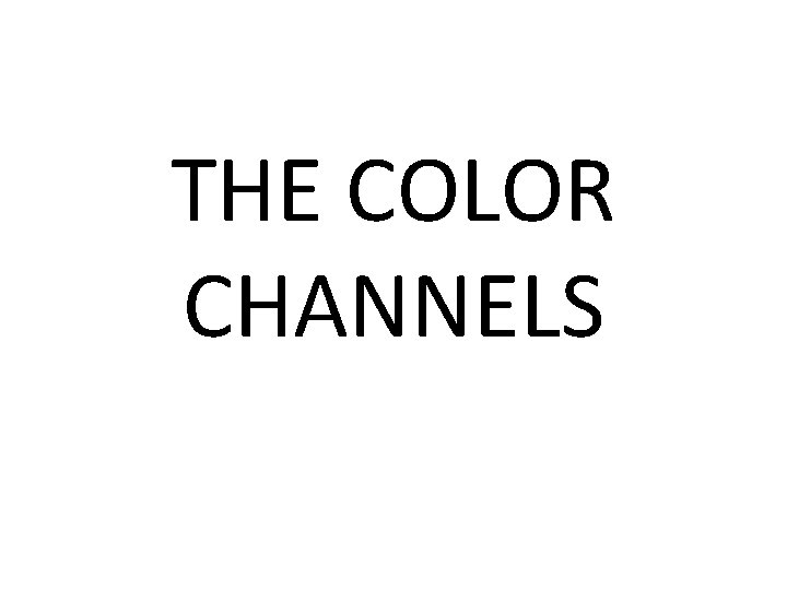 THE COLOR CHANNELS 