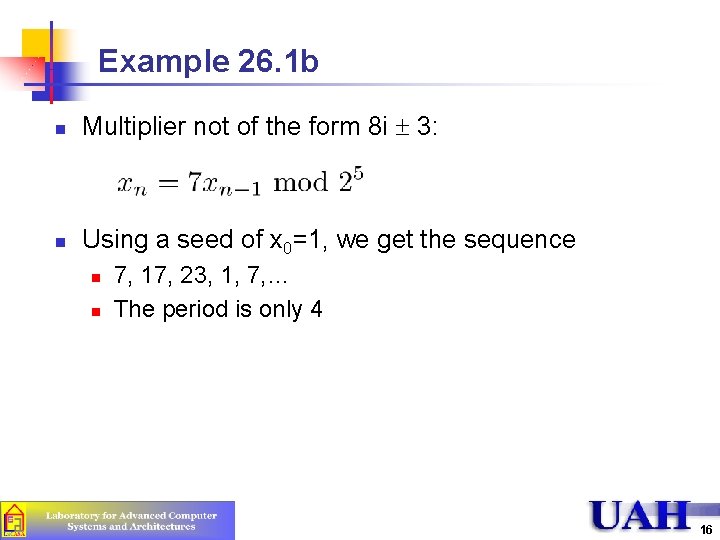 Example 26. 1 b n Multiplier not of the form 8 i 3: n