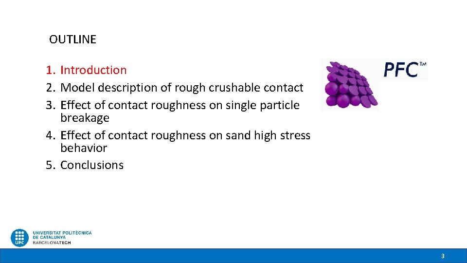 OUTLINE 1. Introduction 2. Model description of rough crushable contact 3. Effect of contact