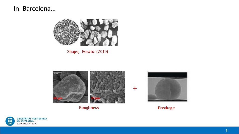 In Barcelona… Shape, Rorato (2019) + 60 µm 10 µm Roughness Breakage 5 