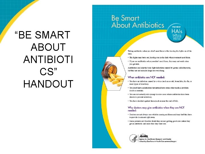 “BE SMART ABOUT ANTIBIOTI CS” HANDOUT 