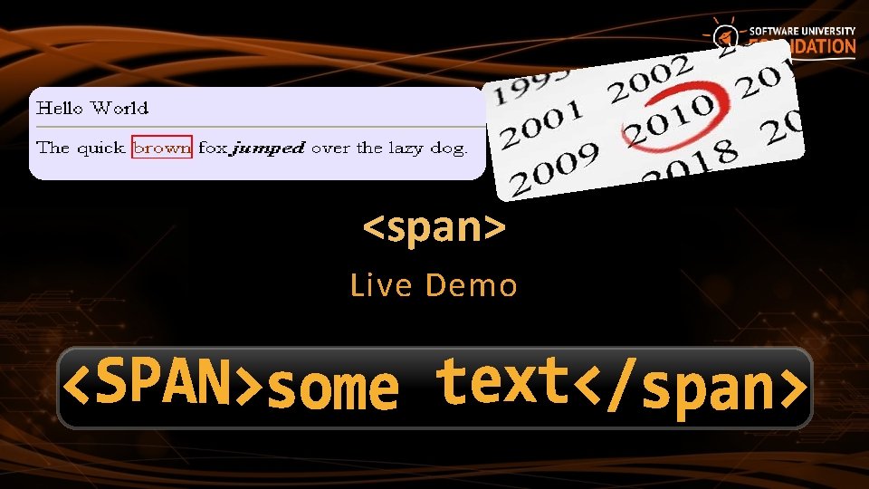 <span> Live Demo 