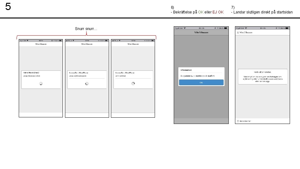 5 6) - Bekräftelse på OK eller EJ OK Snurr snurr… 7) - Landar