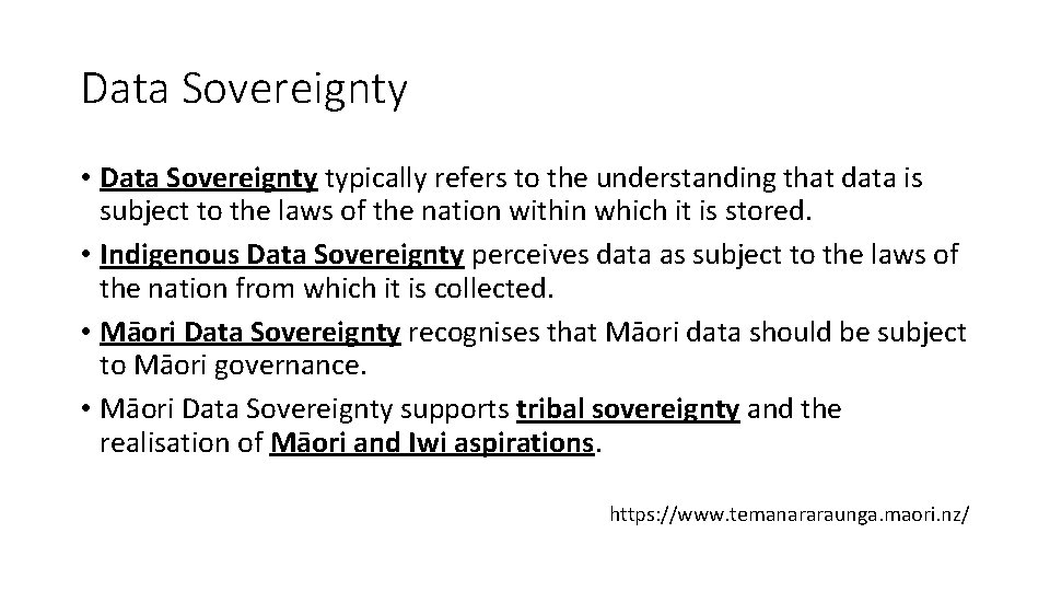 Data Sovereignty • Data Sovereignty typically refers to the understanding that data is subject
