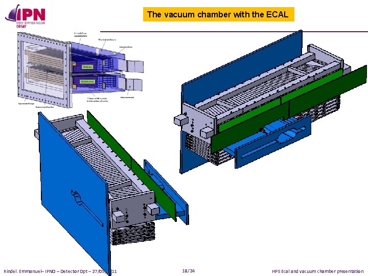 The vacuum chamber with the ECAL Rindel. Emmanuel– IPNO – Detector Dpt – 27/05/2011