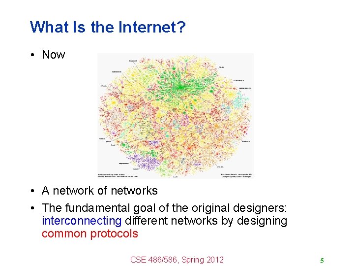 What Is the Internet? • Now • A network of networks • The fundamental