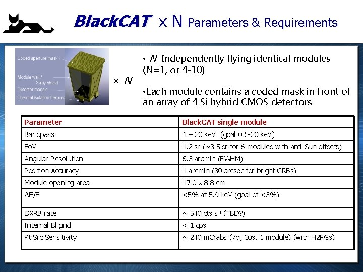 Black. CAT x N Parameters & Requirements ×N • N Independently flying identical modules