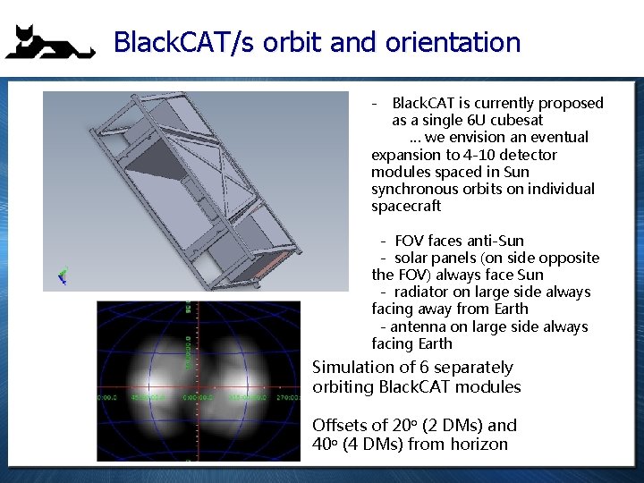 Black. CAT/s orbit and orientation - Black. CAT is currently proposed as a single