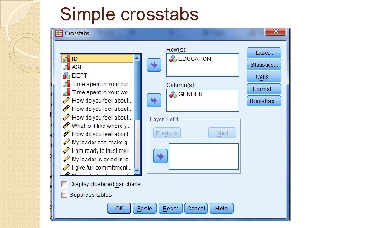 Simple crosstabs 