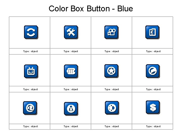 Color Box Button - Blue Type : object Type : object Type : object