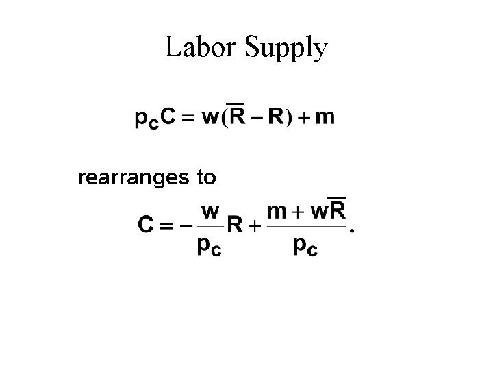 Labor Supply ¾ rearranges to ¾ 